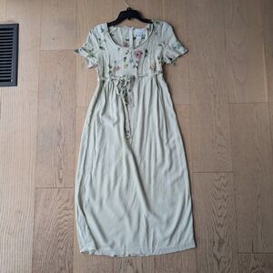 Vintage EXPO Women's Floral Midi Dress‎ Size 6 Cottagecore Prairiecore Botanical